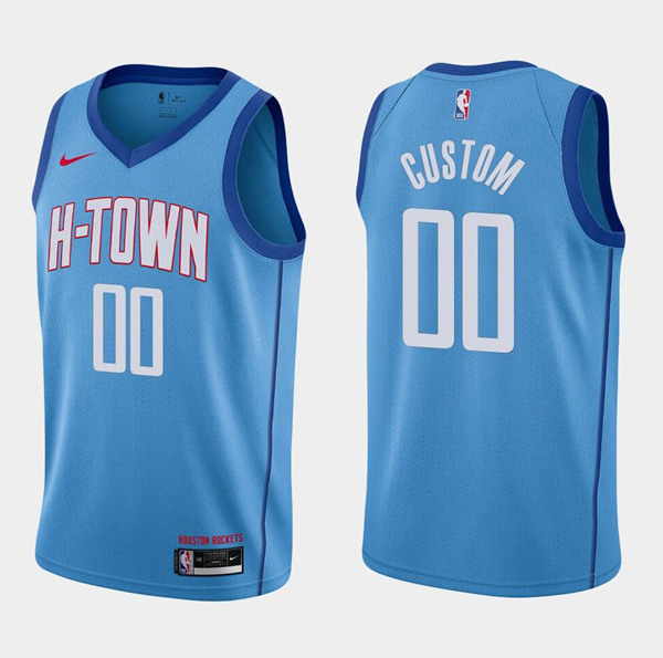 Men's Houston Rockets Customized Blue 2020/21City Edition Swingman Stitched NBA Jersey